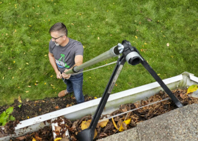 Gutter cleaning tool to clean your gutters from the ground, no ladders needed, two story reach, USA made